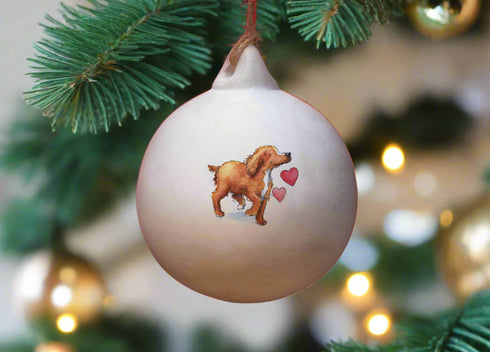 Cocker (Working) Red Ceramic Round Bauble